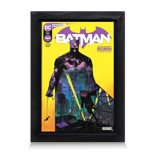 Comic Book Frame - UV-Protection Display Frames for Current & Silver Age Comic Books - Collectible Comic Book Storage for Wall Displays - Pine Wood & Acrylic Wall Frames - 7.28x10.63x0.39" (Black)