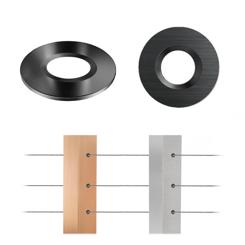 40Pack Cable Railing Kit Adhesive Sleeves for 1/8" 5/32" 3/16" Wire Rope, T316 Stainless Steel Cable Railing Hardware for Protect Metal Post, Concealing Rope Holes for Deck Stair Railing, Black