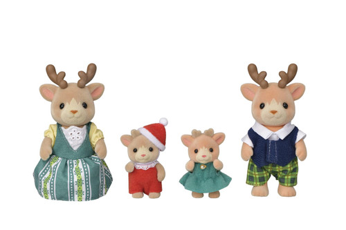Calico Critters Reindeer Family, Set of 4 Collectible Doll Figures