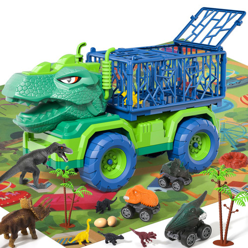 Bennol Toddler Boys Toys Gifts for 2 3 4 5 Years Old Boys, Dinosaur Trucks Toys for Kids 2-4 3-5 Years with 8 Dino Figures, 3 Pull Back Dinosaur Cars, Play Mat, Dinosaur Playset Gifts for Boys Girls Bennol Toddler Boys Toys Gifts for 2 3 4 5 Years Old Boys, Dinosaur Trucks Toys for Kids 2-4 3-5 Years with 8 Dino Figures, 3 Pull Back Dinosaur Cars, Play Mat, Dinosaur Playset Gifts for Boys Girls