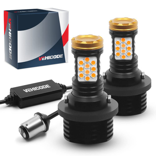 VEHICODE 1157 Amber LED Bulb with Built in Resistor CANBus Error Free Anti Hyper Flash 1034 2057 2057NA 2357 2357A 1157A 1157NA 7528 P21/5W Super Bright Turn Signal Light Replacement (2 Pack)
