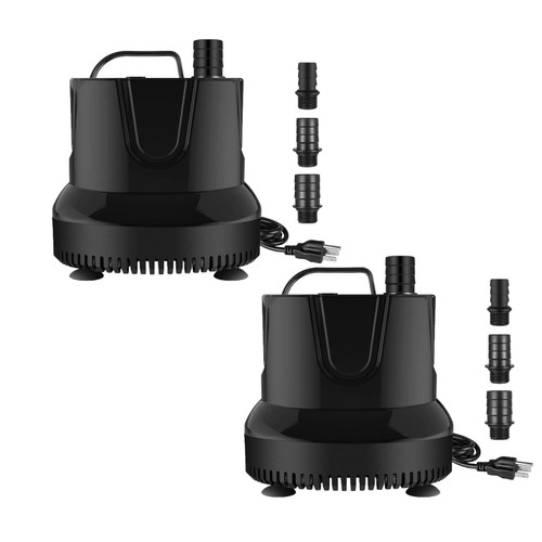 Simple Deluxe 60W 800GPH Submersible Water Pump for Pond Aquarium Hydroponics Fish Tank Fountain Waterfall, 2 Pack