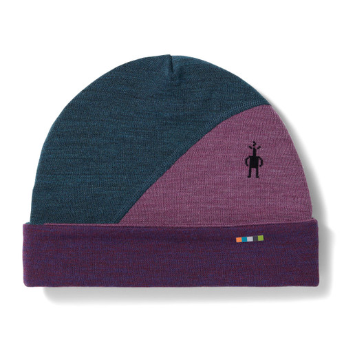 Smartwool Thermal Merino Colorblock Merino Wool Beanie for Men and Women, Twilight Blue Heather, One Size