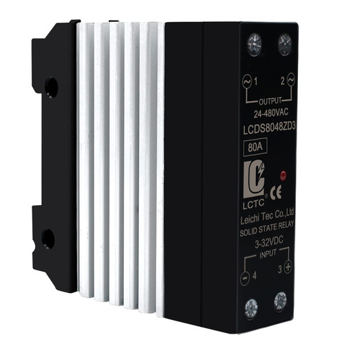 LCLCTC SSR 80 DA Solid State Relay DC to AC (Input 3-32V DC Output 24-480V AC) with Radiator, 80A Din Mount SSR (DC to AC 80A)