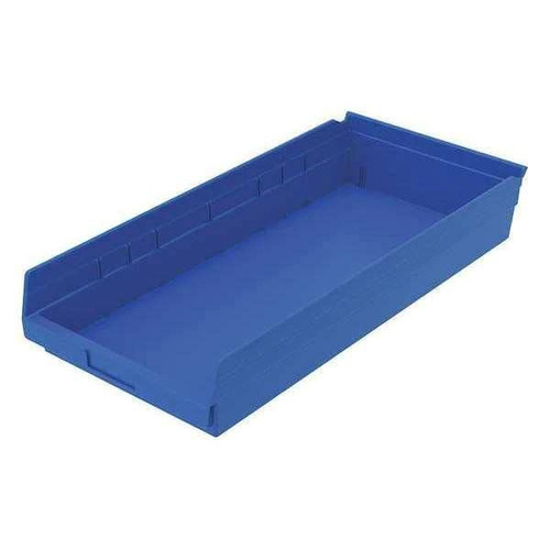Blue Shelf Bin, 23-5/8"L x 11-1/8"W x 4"H, Inside Width: 10 in