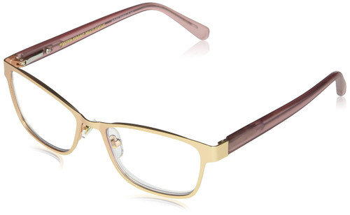 Foster Grant Women's Tierney Multifocus Cat-Eye Reading Glasses, Rose Gold/Transparent, 53 mm + 3