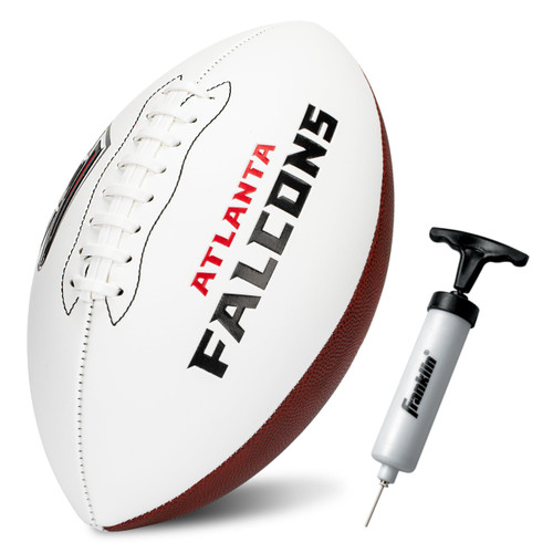 Franklin Sports NFL Atlanta Falcons Autograph Football - Official Size White Panel Souvenir Football for Autographs + Signatures - NFL Team Fan Shop Memorabilia Football for Display