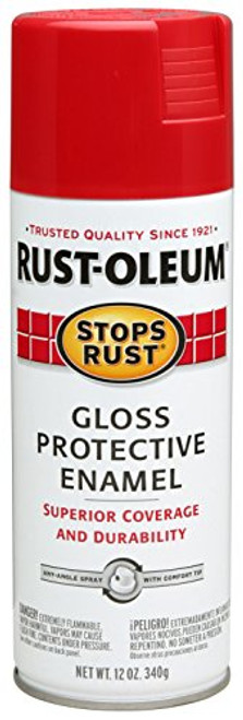 Rust-Oleum 7762830 Stops Rust Spray Paint, 12 Ounce, Gloss Sunrise Red