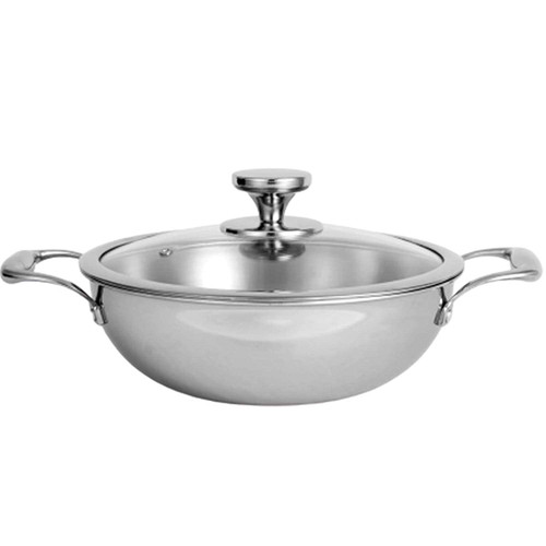 Tri-Ply Stainless Steel Cookware Deep Fry Pan 1.5 LTR with Glass Lid Induction Bottom Stir Fry Pan Deep Kadai Frying Pan Multipurpose Stewpot Skillet Tri-Ply Stainless Steel Cookware Deep Fry Pan 1.5 LTR with Glass Lid Induction Bottom Stir Fry Pan Deep Kadai Frying Pan Multipurpose Stewpot Skillet