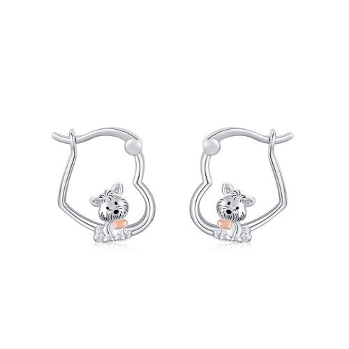 PELOVNY Puppy Hoop Earrings 925 Sterling Silver Hypoallergenic Dog Heart Earring Jewelry Christmas Birthday Gifts For Women Dog Lovers PELOVNY Puppy Hoop Earrings 925 Sterling Silver Hypoallergenic Dog Heart Earring Jewelry Christmas Birthday Gifts For Women Dog Lovers