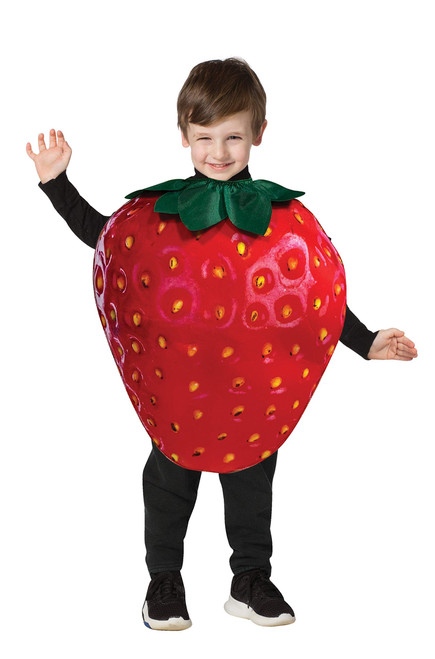Rasta Imposta Get Real Strawberry Costume Fruit Food Dress Up Party Cosplay Halloween Kids Costumes, Child Size 3-4