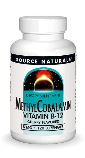 Source Naturals Methylcobalamin Vitamin B-12 5mg Cherry Flavored - 120 Lozenges Source Naturals Methylcobalamin Vitamin B-12 5mg Cherry Flavored - 120 Lozenges