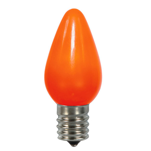 Vickerman C7 Ceramic LED Orange Twinkle Bulb Nickel Base, 130V .96 Watts, 25 Bulbs per Pack