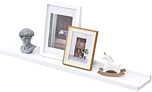 Wall-mounted Storage Shelf Multifunction Display Racks White Decorative Wall Shelf,Modern Oak Wood Floating Shelves,Picture Ledge Display Storage Shelf,Wall-Mounted Small Bookshelf Plant Rack Display