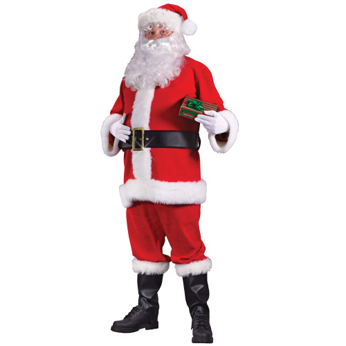 Fun World Costumes Men's Adult Promotional Flanel Santa Suit, Red/White, One Size
