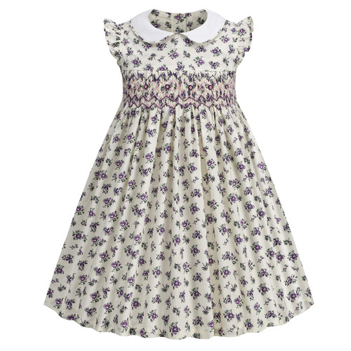 KOGWER Girls Dresses Smocked Baby Girl Clothes Toddler Floral Spring Summer Dresses Flutter Sleeve Peter Pan Collar Cotton Dress for Little Girl 5T KOGWER Girls Dresses Smocked Baby Girl Clothes Toddler Floral Spring Summer Dresses Flutter Sleeve Peter Pan Collar Cotton Dress for Little Girl 5T
