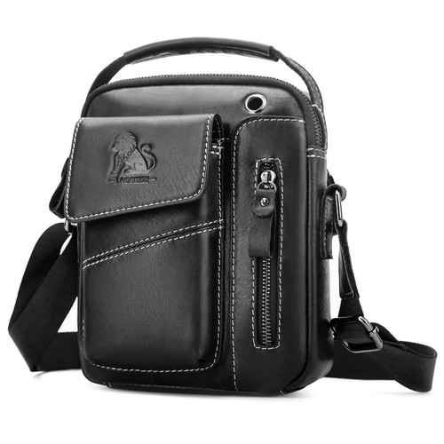 BAIGIO Men's Small Leather Shoulder Bag Messenger Pack Handbag Bag Crossbody Bag Man Purse Sling for Travel Business Work BAIGIO Men's Small Leather Shoulder Bag Messenger Pack Handbag Bag Crossbody Bag Man Purse Sling for Travel Business Work