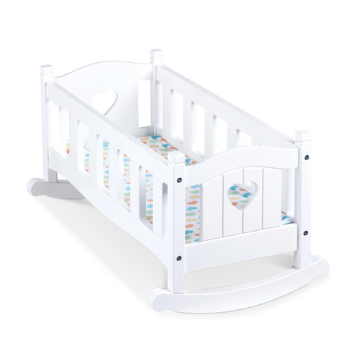 Melissa & Doug Mine to Love Wooden Play Cradle for Dolls, Stuffed Animals - White Melissa & Doug Mine to Love Wooden Play Cradle for Dolls, Stuffed Animals - White