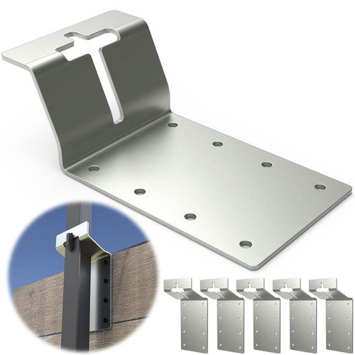 ForoGore 6 Pack T-Post Bracket 3" (Vertical) T Post Mounting Bracket, Mounting T Post Bracket for Signs, Plywood, Birdhouse Install