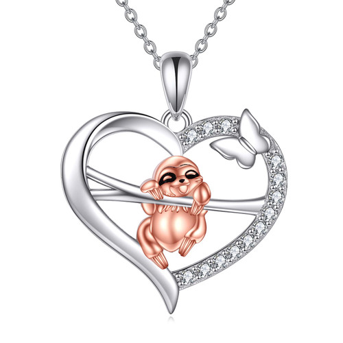 KQF Sloth Necklace for Women 925 Sterling Silver Heart Sloth Pendant for Girls Sloth Jewelry Gift for Animal Lovers (sloth) KQF Sloth Necklace for Women 925 Sterling Silver Heart Sloth Pendant for Girls Sloth Jewelry Gift for Animal Lovers (sloth)