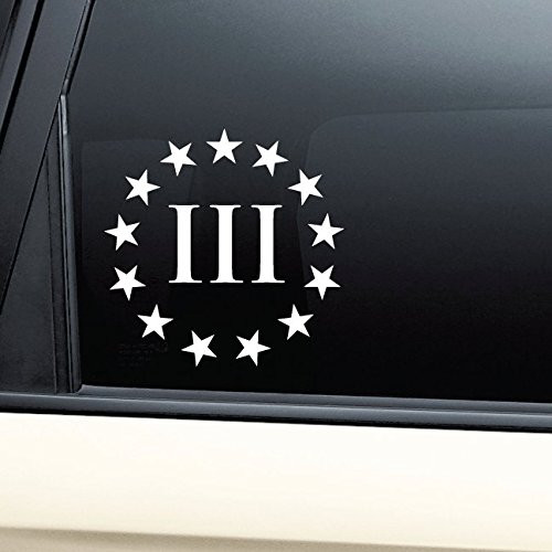 3" x 3" Three Percenter Vinyl Decal Sticker - 2nd Amendment - Molon Labe