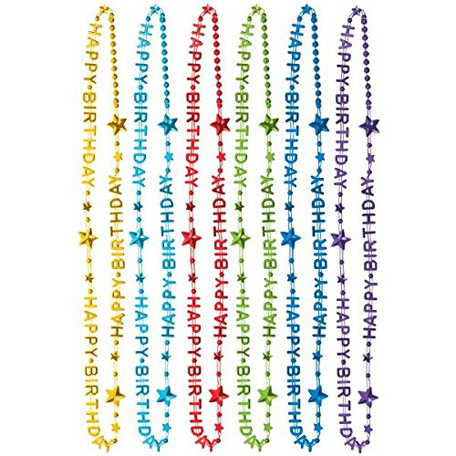 Amscan 395949 Colorful Rainbow Necklaces Party D?r, Multicolor, 32", 6ct, 6 Pieces,