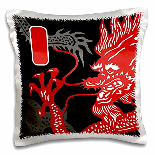 3dRose Red and White Dragon over Black and Gray Background - Pillow Case, 16 by 16-inch (pc_219461_1) 3dRose Red and White Dragon over Black and Gray Background - Pillow Case, 16 by 16-inch (pc_219461_1)