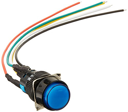 Uxcell DC 12V SPDT Locking 5-Wire Lamp Pushbutton Switch, 16mm