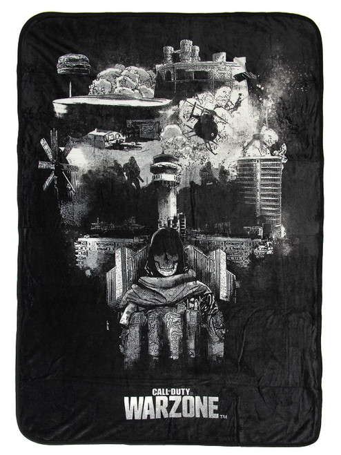 Bioworld Call of Duty Warzone Video Game Super Soft Plush Fleece Throw Blanket 45" x 60"