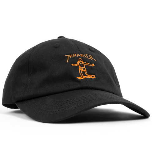 Thrasher Gonz Logo Old Timer Strapback Hat, Black/Orange, One Size