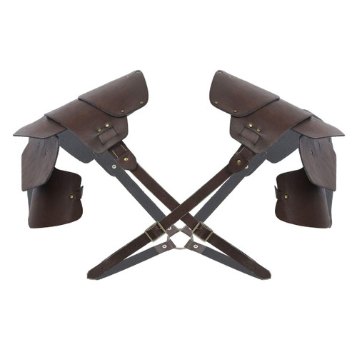 YiZYiF Mens Steampunk PU Leather Body Chest Harness Belt Shoulder Armors Masquerade Cosplay Party Costume Accessory Brown A One Size