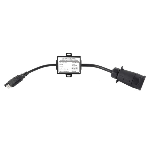 Pilipane RV 7 Pin to 4 Pin Trailer Adapter,4-Way Flat to 7 Way Round Blade Reverse Plug Connector with Mounting Bracket