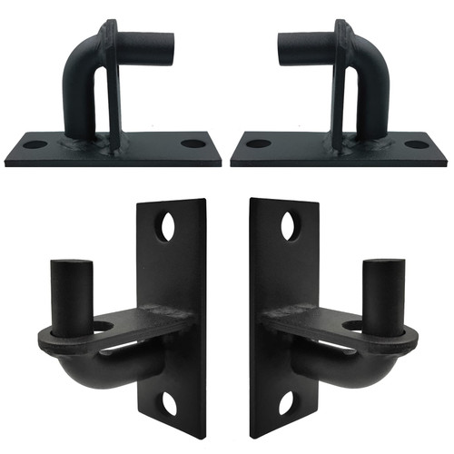 4 Pack Wall Mount Gate Hinges, Heavy Duty Farm Gate Hinges, Chain Link Fence Gate Hinges Fence Post Chain Link Gate Hinge with 5/8 Hinge Pin (Screws Not Included) Black