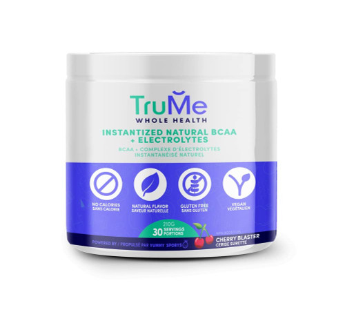 Trume Whole Health All Natural BCAA + Electrolytes - Vegan Post Workout Supplement - Potent Electrolyte Powder - Cherry Blaster - Sugar Free, Gluten Hydration for Muscle Recovery, Stamina - 210g