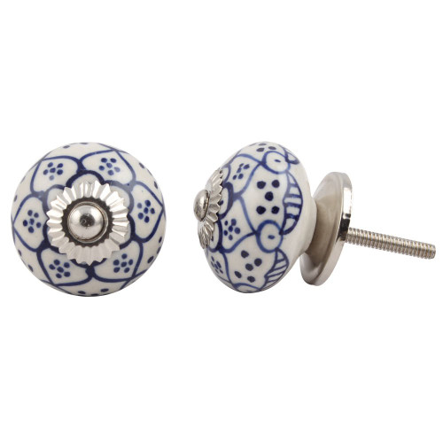 Indian Shelf 10 Pieces Unicorn Drawer Knobs | Flower Vintage Dresser Knobs | White Cabinet Knobs and Pulls | Ceramic One Hole Drawer Pulls | Hardware Knobs | Farmhouse Cabinet Knobs