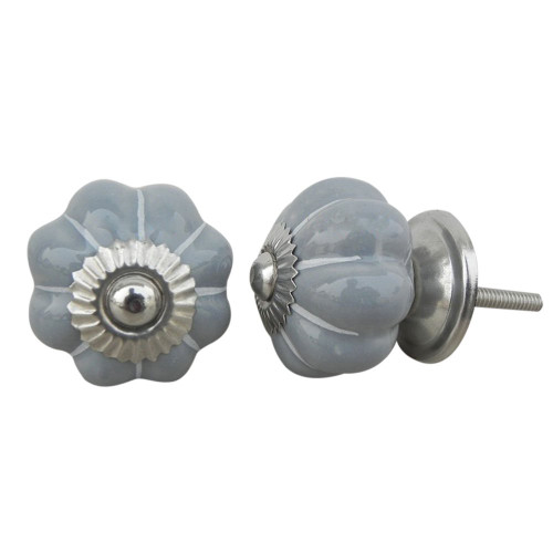 Indian Shelf 10 Pieces Western Dresser Knobs | Solid Door Knob Pull | Grey Drawer Pulls One Hole | Ceramic Door Knob | Bathroom Cabinet Knobs | Decorative Knobs for Dresser Drawers
