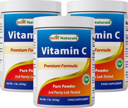 Best Naturals 100% Pure Vitamin C Powder Non-GMO 1 lb (454 Grams) Powder (Also Called Ascorbic Acid) (1 LB (Pack of 3)) Best Naturals 100% Pure Vitamin C Powder Non-GMO 1 lb (454 Grams) Powder (Also Called Ascorbic Acid) (1 LB (Pack of 3))