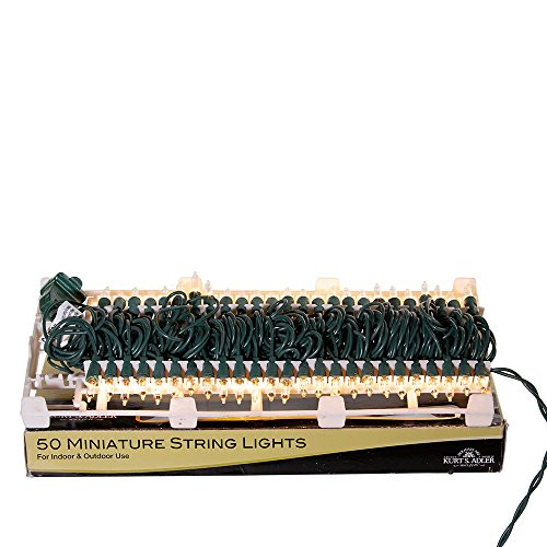 Kurt Adler 50-Light End-to-End Light Set, Green/Clear