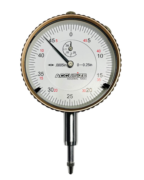 Accusize Industrial Tools Agd2 Style 0-1/4'' by 0.0005'' Dial Indicator with Lug Back, P900-S098