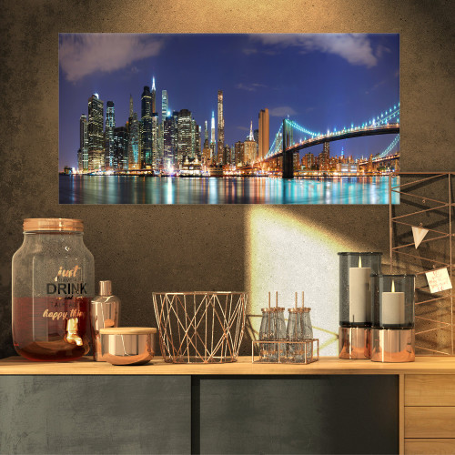 Designart Manhattan Panoramic Skyline View-Cityscape Photo Canvas Print-32x16, 32x16 Designart Manhattan Panoramic Skyline View-Cityscape Photo Canvas Print-32x16, 32x16