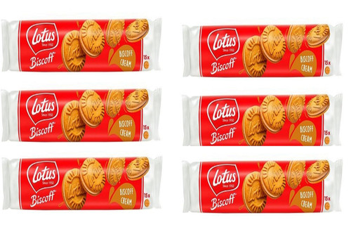 Lotus Biscoff Sandwich Cookies, Biscoff Cream, 15 Cookies per pack, 5.29 Ounce (Pack of 6-31.74 OZ) comes in mialo box