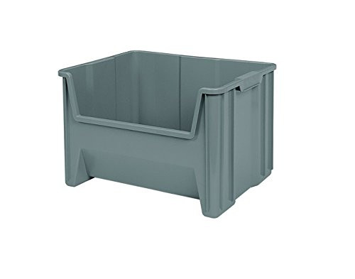 Akro-Mils Stak-N-Store 75 lb Gray Industrial Grade Polymer Stacking Storage Bin - 15 1/4 in Length - 19 7/8 in Width - 12 7/16 in Height - 1 Compartments - 13017 GREY [PRICE is per EACH]