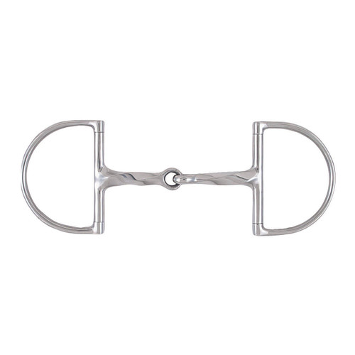 Korsteel Stainless Steel Slow Twist Hunter Dee Ring Snaffle Bit, 5.25"