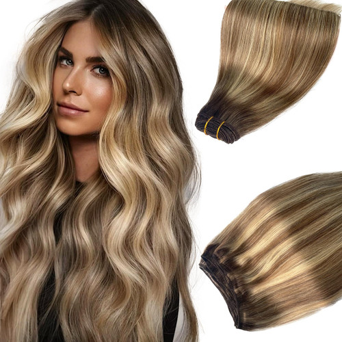 Sew in Weft Hair Extensions Real Human Hair,14 Inch 80G Ombre Hair Extensions Brown Balayage Blonde Highlights Hair Extensions Real Human Hair Weft Extensions Human Hair Weave Bundles for Women Sew in Weft Hair Extensions Real Human Hair,14 Inch 80G Ombre Hair Extensions Brown Balayage Blonde Highlights Hair Extensions Real Human Hair Weft Extensions Human Hair Weave Bundles for Women