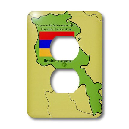3dRose lsp_47320_6 Map and Flag Republic of Armenia Printed in English and Armenian Outlet Cover