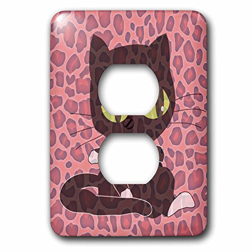 3dRose LSP_56276_6 Leopard Print Cat-Cute Animals-Art 2 Plug Outlet Cover