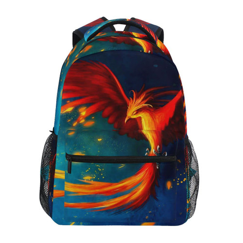 School Backpack Fire Phoenix Bookbag for Boys Girls Teens Casual Travel Bag Computer Laptop Daypack One Size