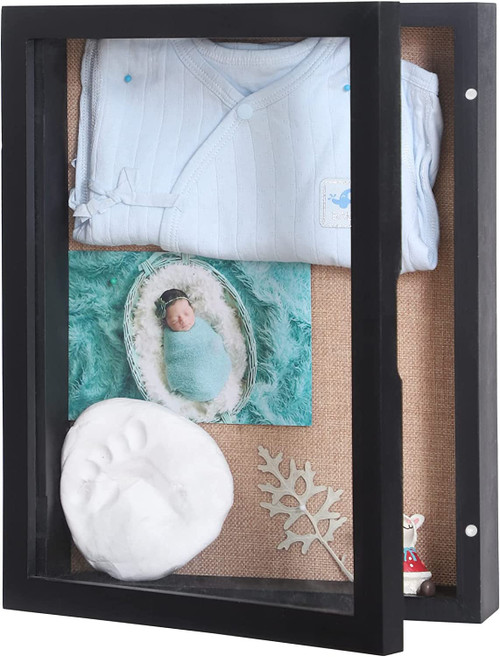 BECTSBEFF 11x14 Shadow Box Frame, Large Shadow Box Display Case with Glass Window, Deep Memory Picture Photo Frame Display for Memorabilia Flowers Bouquet Keepsake Wedding Awards Medals-Black