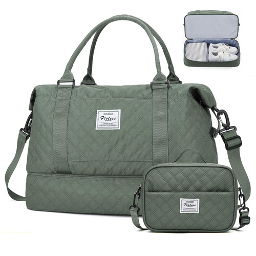 Travel Duffle Bag with Shoe Compartment, Weekender Bags for Women, Carry on Overnight Bag with Toiletry Bag, Gym Bag