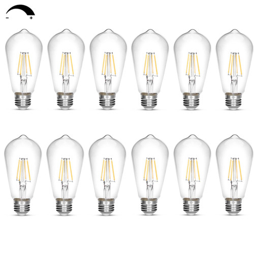 NOTOC LED Edison Bulb,Antique 40W Vintage Edison Bulb,E26 Light Bulb Dimmable Led Bulb 450 Lumens 5500K Soft White,Pack of 12